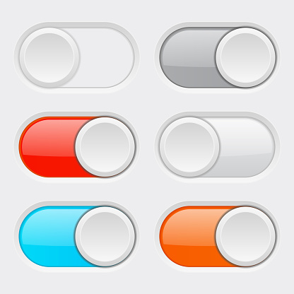 Toggle Button Colours Toggle Switch Colored Web Buttons Stock Illustration - Download Image ...