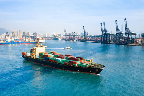 istock Container Cargo freight ship Terminal in Hong kong, China 1197436779