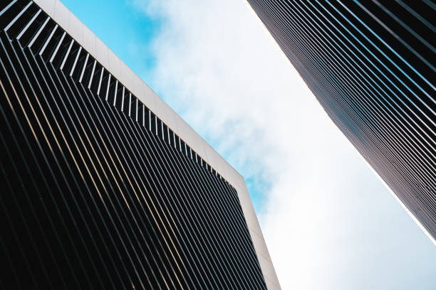 istock Corners of two contiguous buildings of modern architecture 1197437352