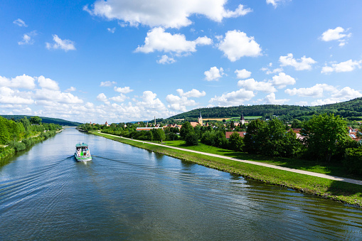 Panorama of Berching in Bavaria Main Danube Canal Germany