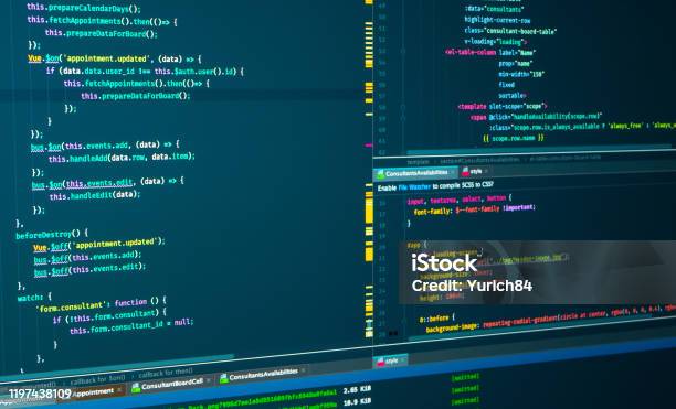 Foto de Código Do Programa Javascript Html Css Do Site Desenvolvimento ...