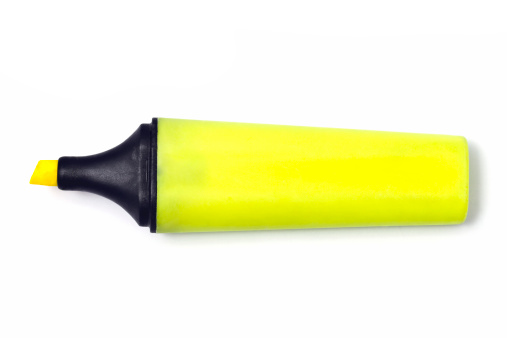 Yellow Highlighter on white background