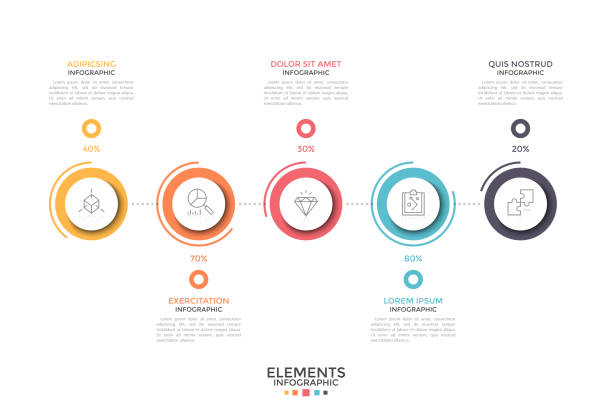 illustrations, cliparts, dessins animés et icônes de modèle infographique moderne - sharing data file document