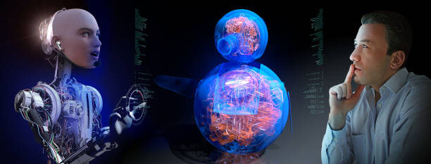 istock Robotic Droid Researches in The Future 1197442073