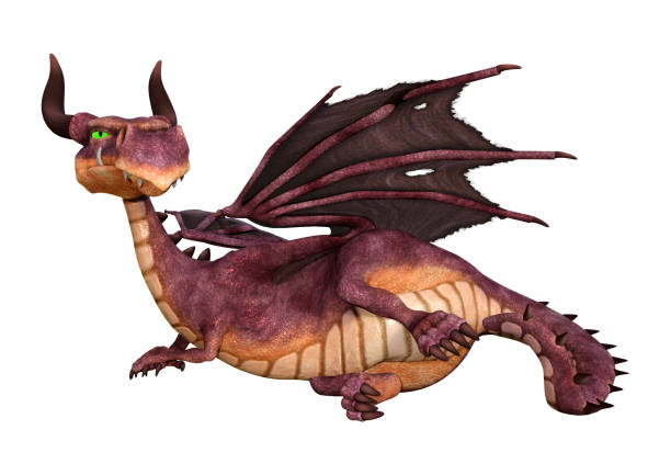 istock 3D illustration fantasy dragon on white 1197442932