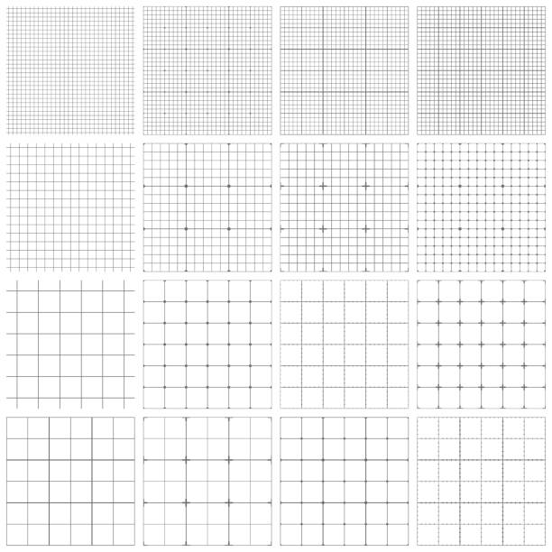 nahtloses graphenpapier - nahtloses muster grafiken stock-grafiken, -clipart, -cartoons und -symbole