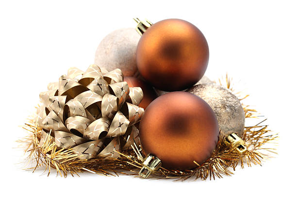 istock Bow and Christmas ornaments 119745928
