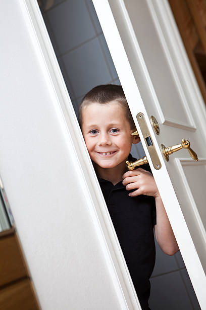 istock Little Boy by the door 119745964