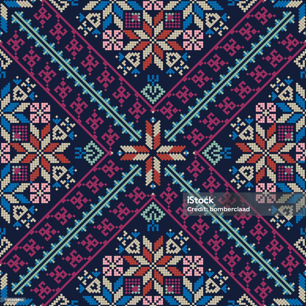 Palestina Pattern Palestinian Embroidery Pattern 260 Stock Illustration - Download Image ...