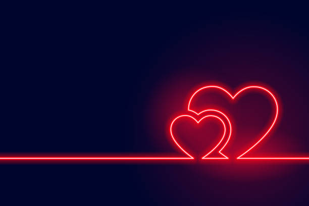 istock glowing red neon heart valentine day background 1197463251