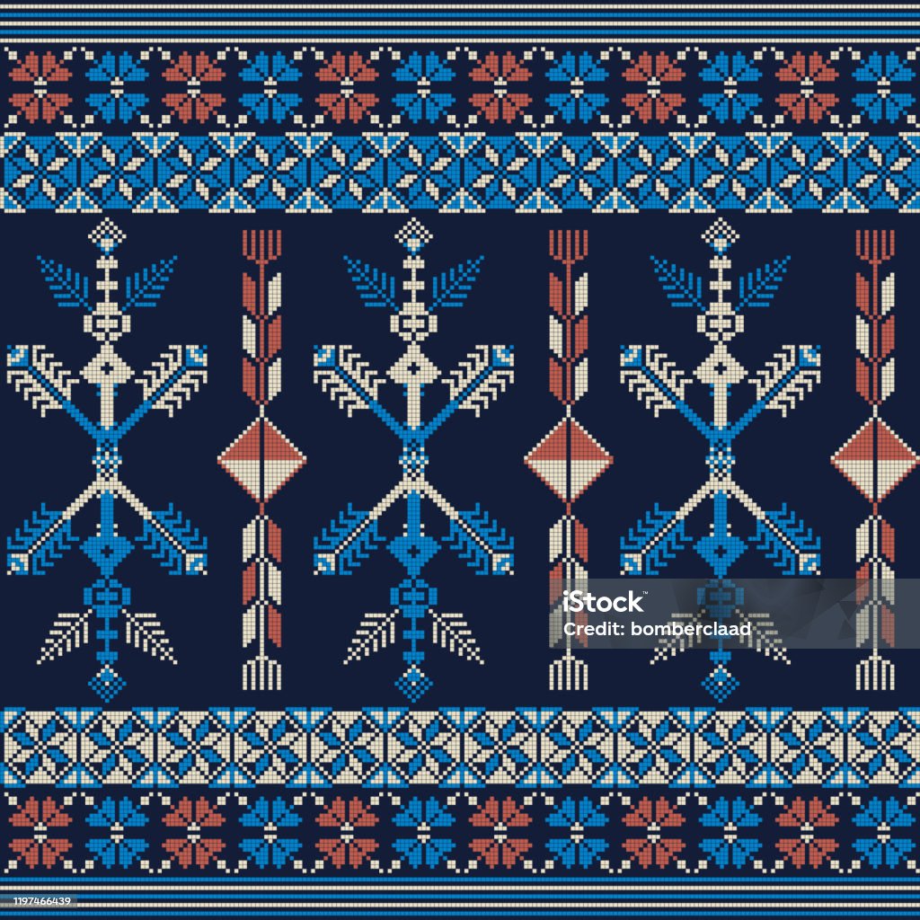 Palestian Pattern Palestinian Embroidery Pattern 243 Stock Illustration - Download Image ...