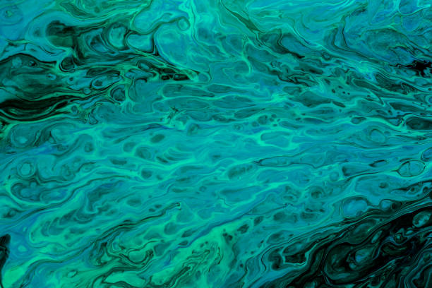 Abstract texture of liquid acrylic. Part of image.