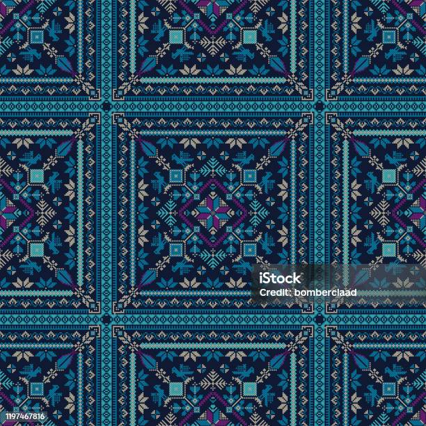 Checkers Pattern Palestinian Palestinian Embroidery Pattern 232 Stock Illustration - Download Image ...