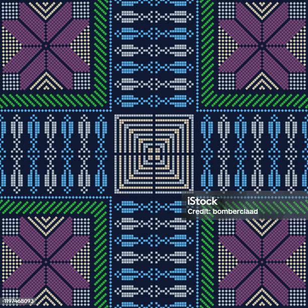 Checkers Pattern Palestinian Palestinian Embroidery Pattern 239 Stock Illustration - Download Image ...