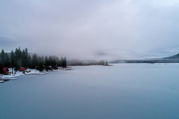 Frozen lake at Leavenworth ,Washington in December 20119