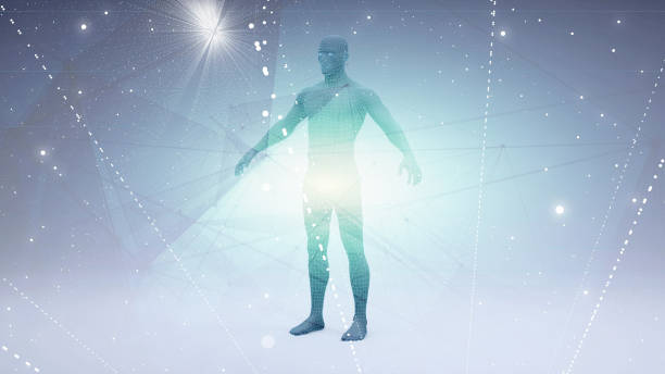 istock Virtual Reality Concept, Abstract Background, Business Silhouettes 1197480386