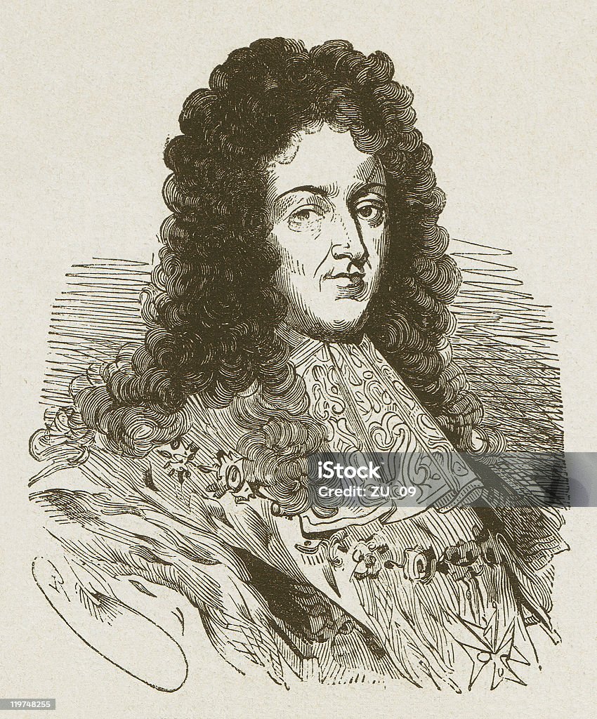 Louis XIV (1638-1715 - Lizenzfrei König Ludwig XIV. von Frankreich Stock-Illustration