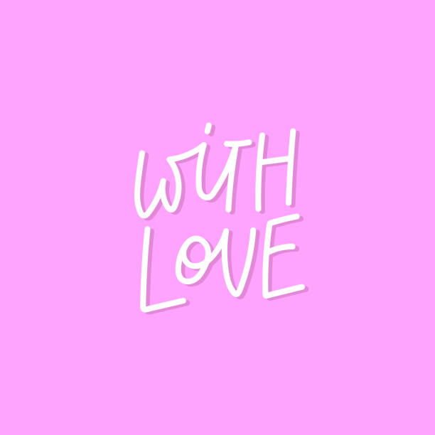 istock With love pink calligraphy quote lettering 1197483729