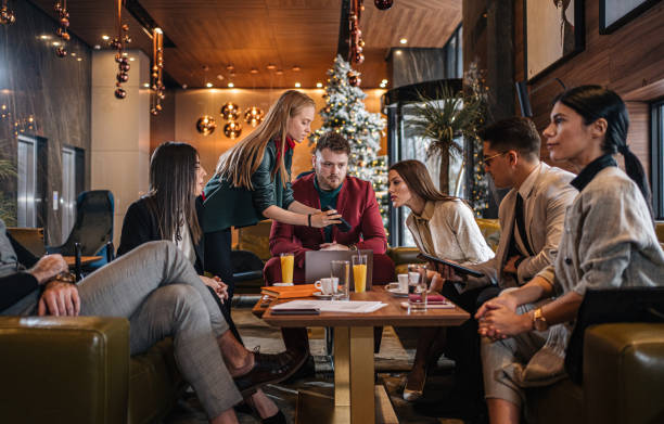 istock Business people ordering via digital order pad 1197489593