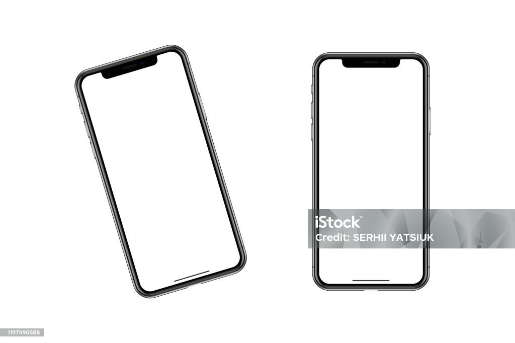 Het contour model van een modieuze smartphone. - Royalty-free Smartphone Stockfoto