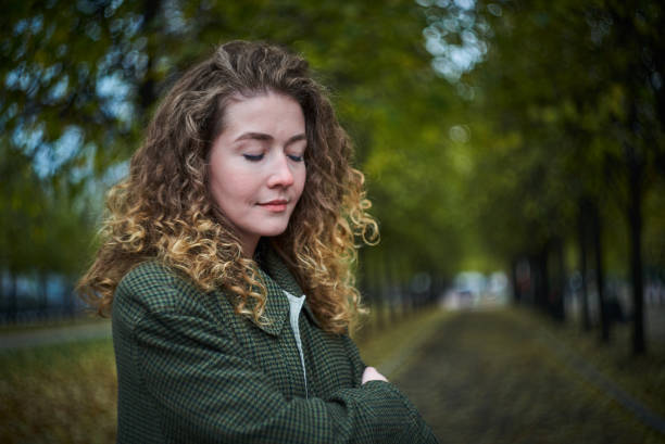 Young woman outdoors stock photo