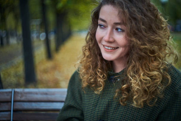 Young woman outdoors stock photo