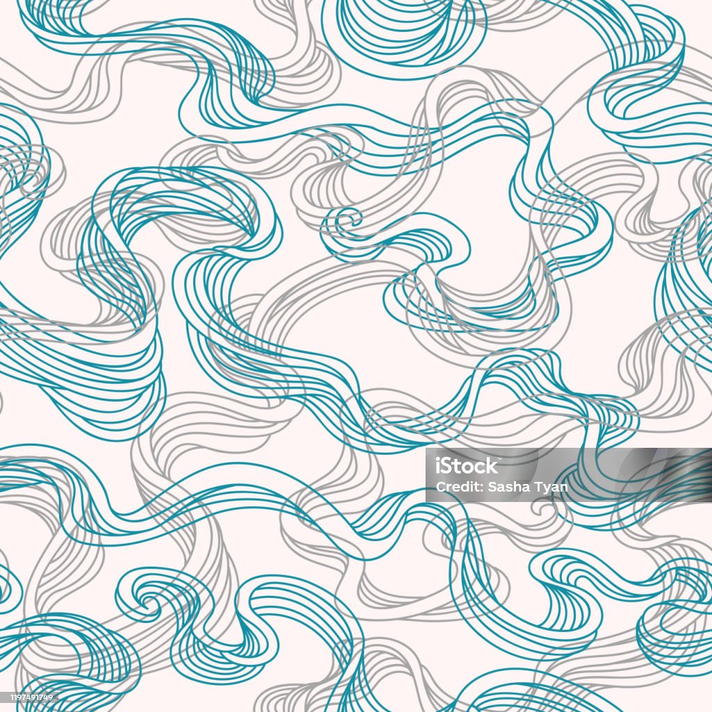 Wind Stream Patterns Pattern Abstract Seamless Pattern Vector Illustration With Sea Stream Linear ...