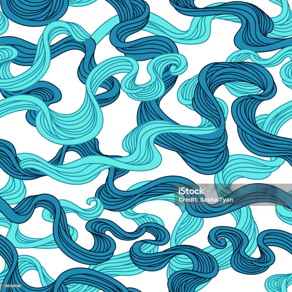 Wind Stream Patterns Pattern Abstract Seamless Pattern Vector Illustration With Sea Stream Linear ...