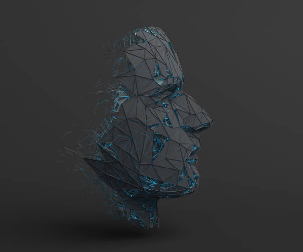 istock Abstract 3D Render of Polygonal Human Face 1197492373