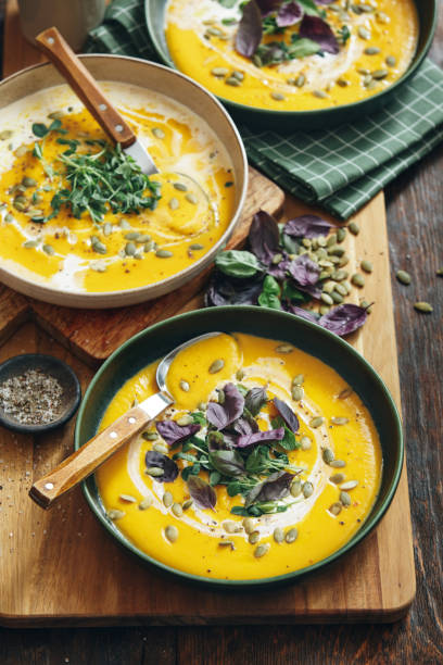 istock Vegan Creamy Roasted Pumpkin Soup 1197493816