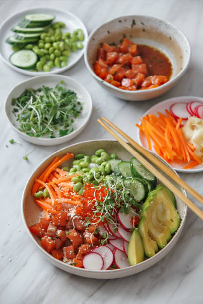 istock Salmon poke bowls 1197494097