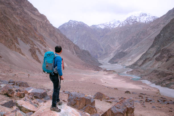 istock Young asian traveling in Himalayas 1197496045