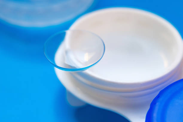 istock Contact lens on a case. Medicine and vision, concept.  Close-up, selective focus. 1197501179