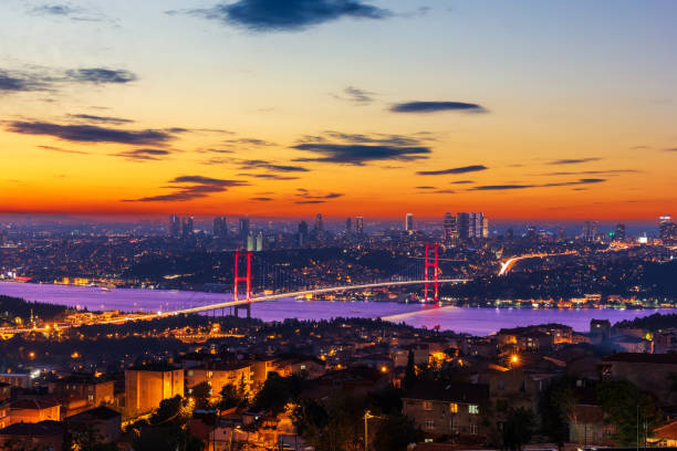 istock Evening Bosphorus Bridge, view from the Camlica Hill, Istanbul, Turkey 1197502056