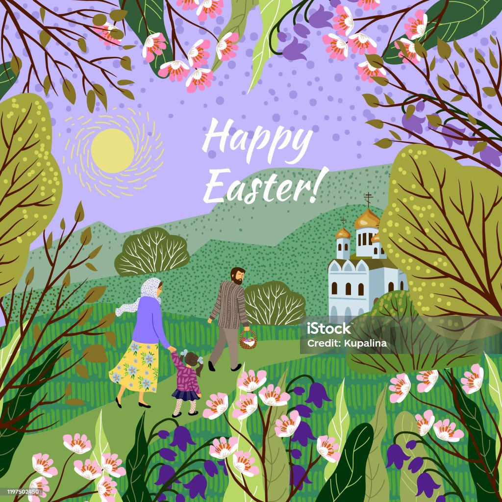 Ilustración de Familia Con Un Niño Yendo A Una Iglesia Ortodoxa Para Consagrar Huevos Vector Lindo Ilustración y más Vectores Libres de Derechos de Dibujo - iStock Ilustración de Familia Con Un Niño Yendo A Una Iglesia Ortodoxa Para Consagrar Huevos Vector Lindo Ilustración y más Vectores Libres de Derechos de Dibujo - iStock