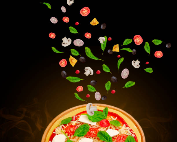 istock pizza, olives, tomatoes fly ingredients 1197503097
