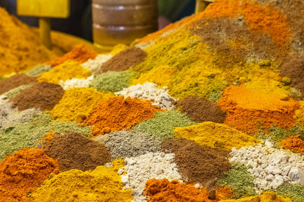 istock Pile of different colorful spices in the eastern bazaar. 1197506450
