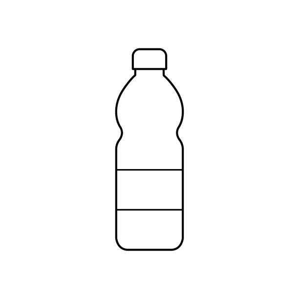 kunststoff-flasche-symbol. vektorbestand. schwarze einfache flache umriss-illustration isoliert eps10 auf weißem hintergrund - alcohol isolated white white background stock-grafiken, -clipart, -cartoons und -symbole