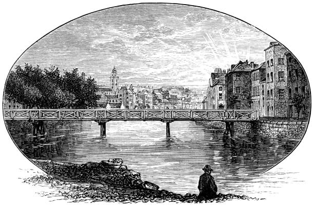 illustrations, cliparts, dessins animés et icônes de la ville de cork dans le comté de cork, irlande - 19ème siècle - cork