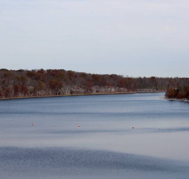 istock Calm Peaceful Lake on a Cloudy Day 1197521191