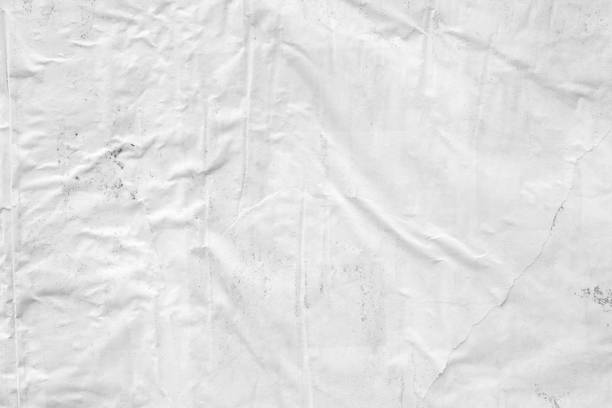 Blank white old ripped torn paper crumpled creased posters grunge textures backdrop backgrounds surface Abstract Backgrounds, Advertisement, Aging Process crumpled paper photos stock pictures, royalty-free photos & images