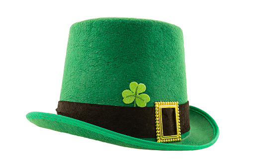 st patricks hat green retro derby decoration clover traditional clothing on a white background