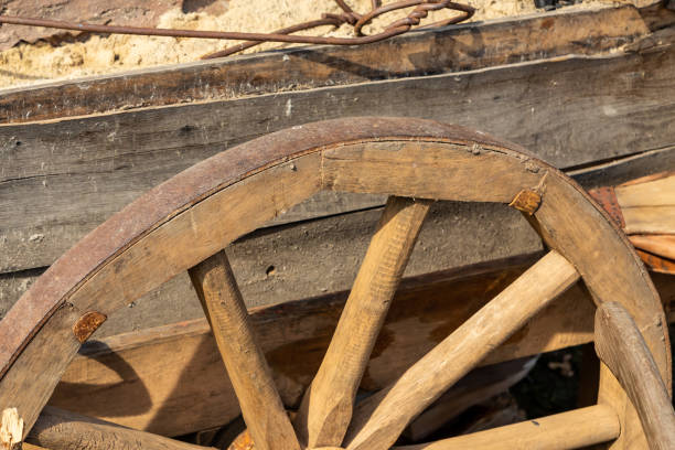 in safranbolu,old horsecar wheels