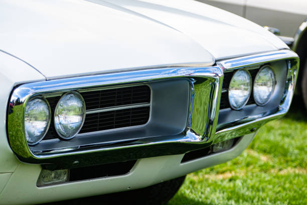 istock American muscle white car front and hood 1197534194