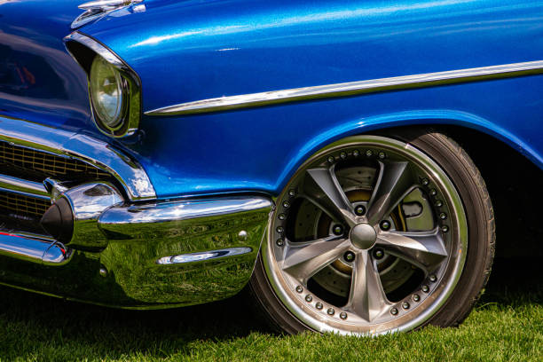 istock Old American antique car half front side 1197534239