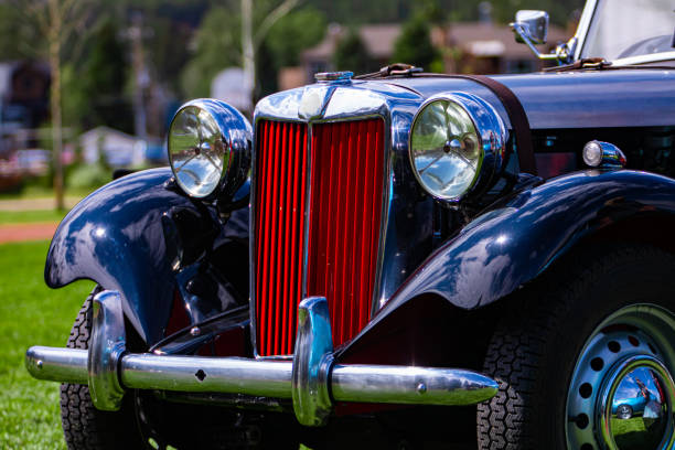 istock A classic antique black car, red Grille 1197536584