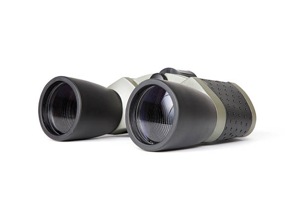 Binoculars on white stock photo