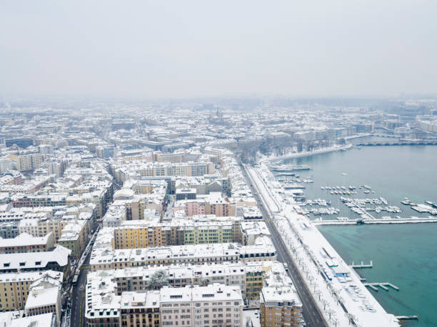 istock beautiful snow covered Geneva city in Winter time 1197538432