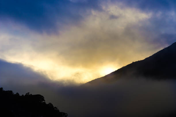 istock Sunrise with colorful sky and mountain 1197538544