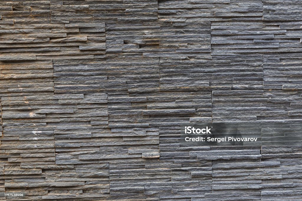 Solid Stone Solid Stone Pattern Of Dark Slate Background Ribbed Horizontal Stripes ...